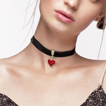 Cross-border Foreign Trade Gothic Jewelry Sacred Heart-shaped Pendant Velvet Collar