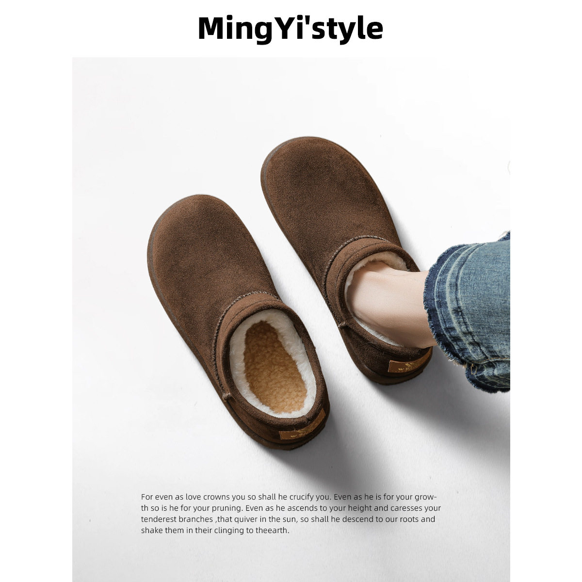 Little Potato Snow Boots for Women 2025 New Winter Non-Slip Thick-Soled Birkenstock Shoes with Plush Lining and Thickened Warm Northeast Cotton Shoes