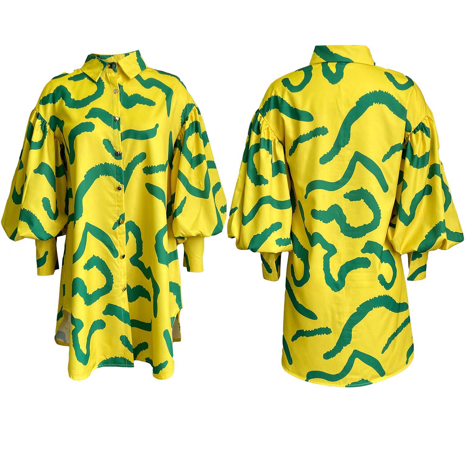 Loose Fit Floral Print Shirt Dress Plus Size Elegant Collar Comfortable Fabric Casual Office Wear Wholesale