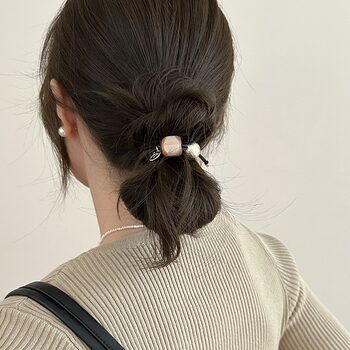 High-grade Elegant Pearl Hair Ring Sweet Fresh Hair Rope Internet Celebrity Simple Ball Head Rubber Tendon Hair Rope Hair Accessories