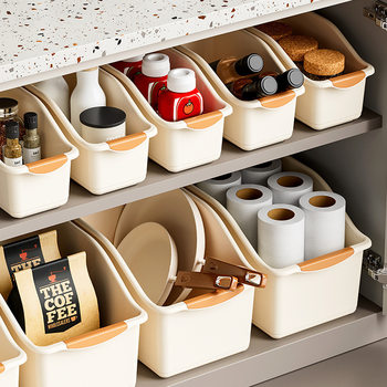 Storage Cabinet Box Household Kitchen Gap Sundries Snack Seasoning Basket Drawer Type Plastic Sundries Classification Finishing Basket