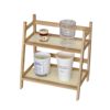 Storage Rack Floor-Standing Multi-Layer Desktop Trapezoidal Storage Rack Bookshelf Integrated Internet Trendy Rattan Cream Style Household Kitchen Rack