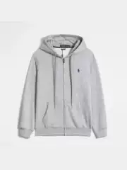 Heavyweight Pure Cotton Set with Zip-Up Hoodie for Men, Spring and Autumn Casual Embroidered Pony Original Mall Brand Clothing