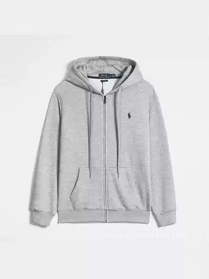 Heavyweight Pure Cotton Set with Zip-Up Hoodie for Men, Spring and Autumn Casual Embroidered Pony Original Mall Brand Clothing