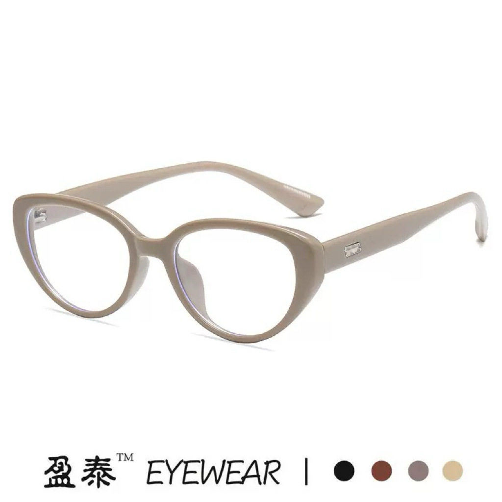 Cat's Eye Glasses Frame Women's Plain-looking TR Short-range Mirror Frame Internet Celebrity Photographing Anti-blue Radiation-proof Black Frame Flat Mirror