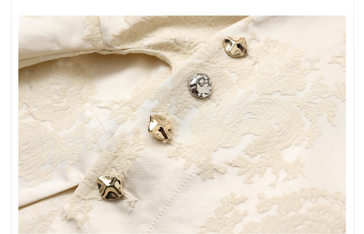 Bộ áo và chân váy nữ dài tay dáng rộng họa tiết hoa thêu — Váy Jacquard (giao hàng trong 7 ngày), Váy Jacquard (giao hàng trong ngày), Áo Jacquard (giao hàng trong ngày), Áo thun Jacquard (giao hàng trong 7 ngày)