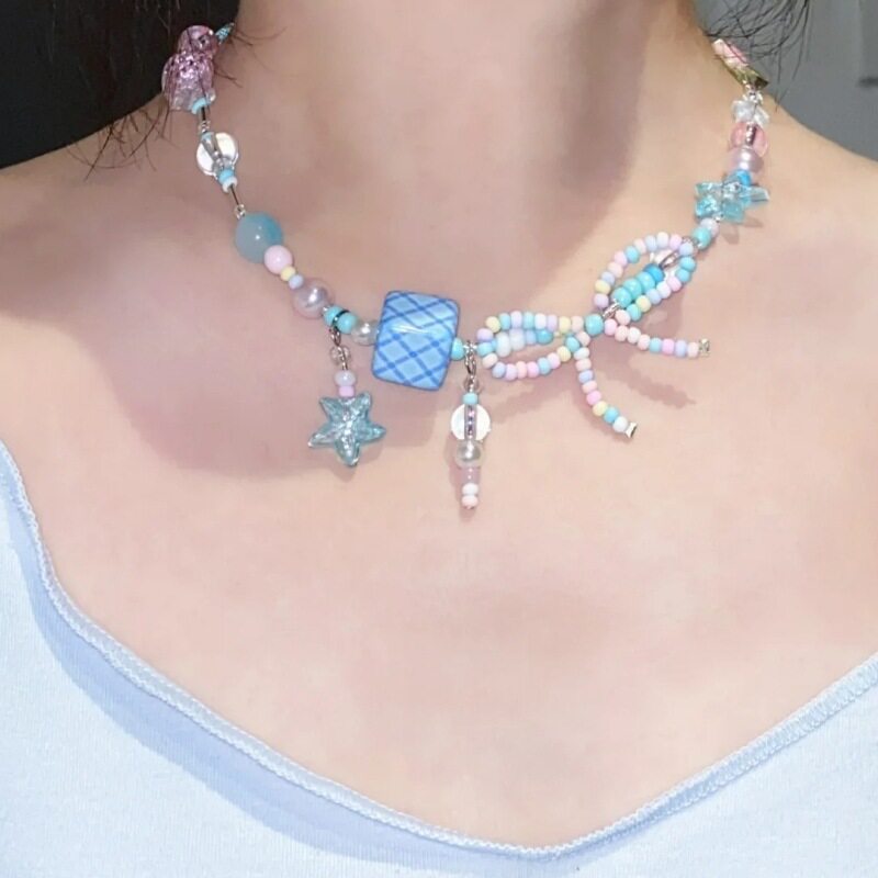 夏季芭乐~森系小清新芭乐串珠项链女小众高颜值甜美可爱锁骨链