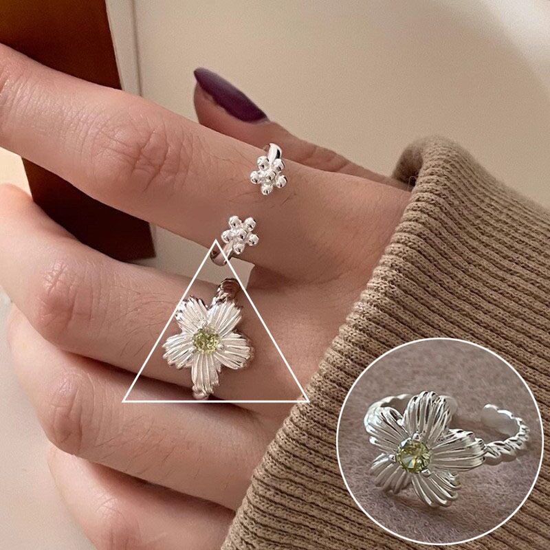 简约几何线条螺旋戒指女时尚设计感冷淡风开口指环旋涡环形食指戒