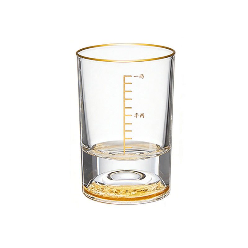 Jinshan One Two Two Two Leas Wine Glass Household Gold Foil Glass Wine Glass Crystal Wine Dispencer Scale Light Luxury Wine suit