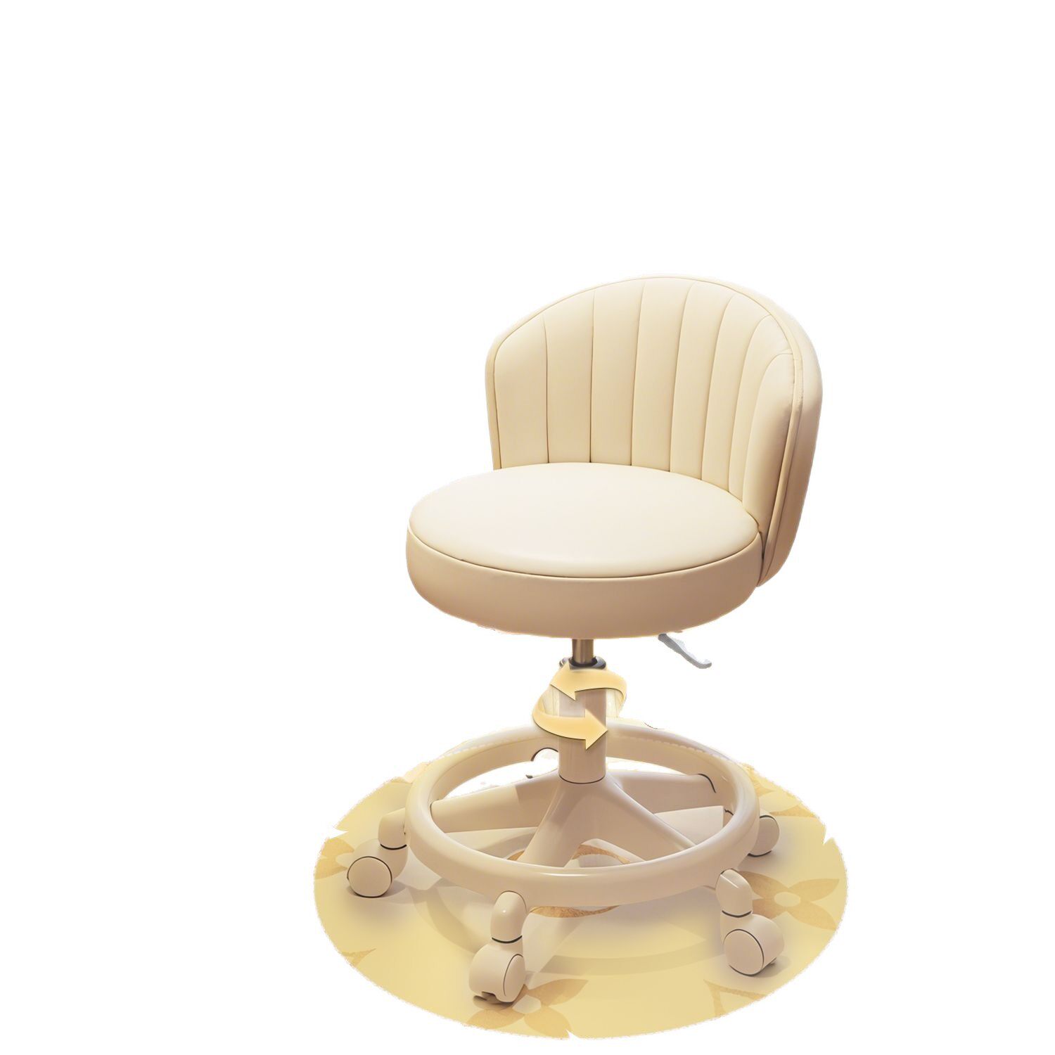 Makeup Chair for Girls' Bedroom, Stool, Makeup Stool, Internet-Famous Dressing Table Chair with Backrest, Manicure Swivel Chair, Home-Use Chair with Backrest