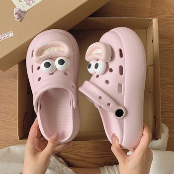 Thick-Soled Clogs for Women, Summer 2025 New Kt Cat Fashion Outer Wear Non-Slip Heightening Beach Toe Sandals for Women