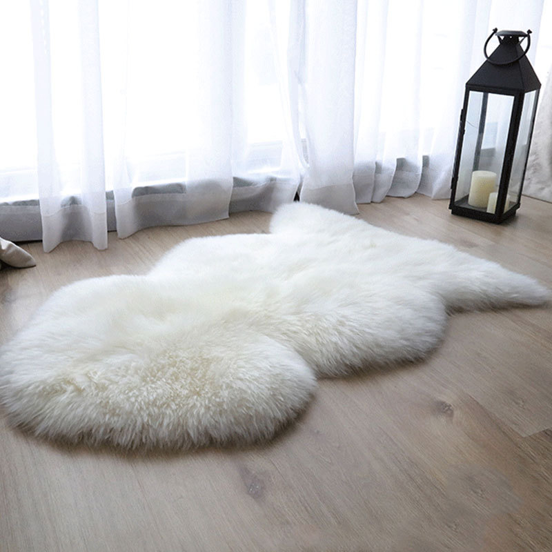 Australian Merino White Whole Sheepskin Carpet Sofa Cushion Fur Integrated Leather Mattress Bay Window Cushion