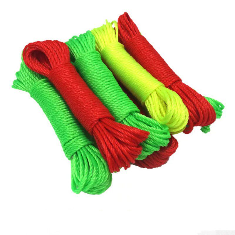 Color nylon 10 m clothesline multi-purpose rope clothes drying outdoor quilted drying line 1 yuan store supply