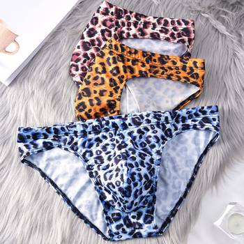 Leopard Print Underwear Men's Sexy Breathable Briefs Youth Boys European and American Large Size Sports Printed Shorts for Men
