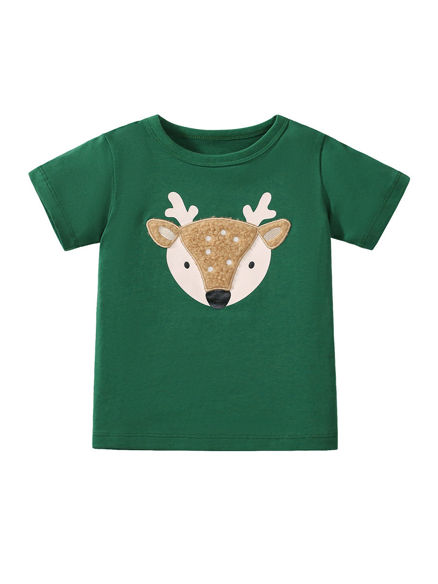 Kids' Summer Animal Print T-Shirt, Comfortable Cotton Top for Girls & Boys