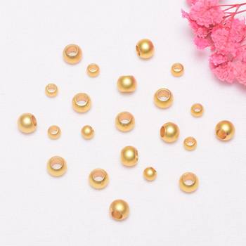 Color-preserving ancient gold sand large hole beads smooth beaded beaded diy hand-woven rope bracelet necklace jewelry loose beads