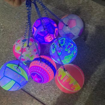 Internet celebrity night market park floor push stall luminous chain Football wholesale toy fitness ball racket ball manufacturer batch