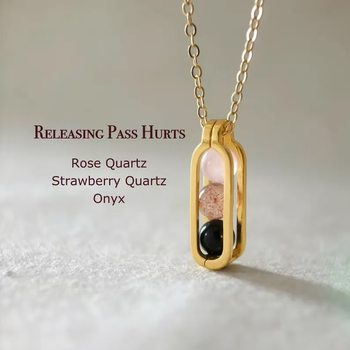 Cross-Border Export Jewelry Stainless Steel Oval Empath Protection Necklace Pendant Natural Gemstone Ladies Crystal