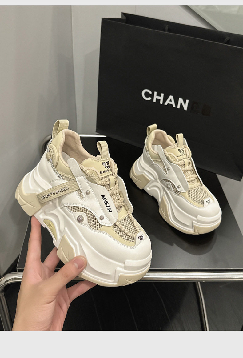Giày sandal nữ gót thấp thanh lịch, mũi tròn, quai dây buộc, đế wedge PU, gót 6-8 cm — Xám bột, Trắng, Mơ chi tiết 14