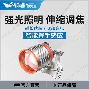 Cross-Border New Product Telescopic Zoom Long-Range Strong Light Headlight USB Charging Wave Sensor Outdoor Head-Mounted Lighting
