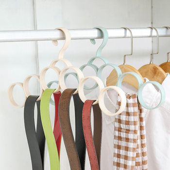 Nordic Color Clothes Hanger Silk Scarf Tie Storage Rack Household Plastic Hanger Hanging Belt Shelf Belt Silk Towel Rack