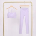 Lavender purple y-back tank top and cropped pants set