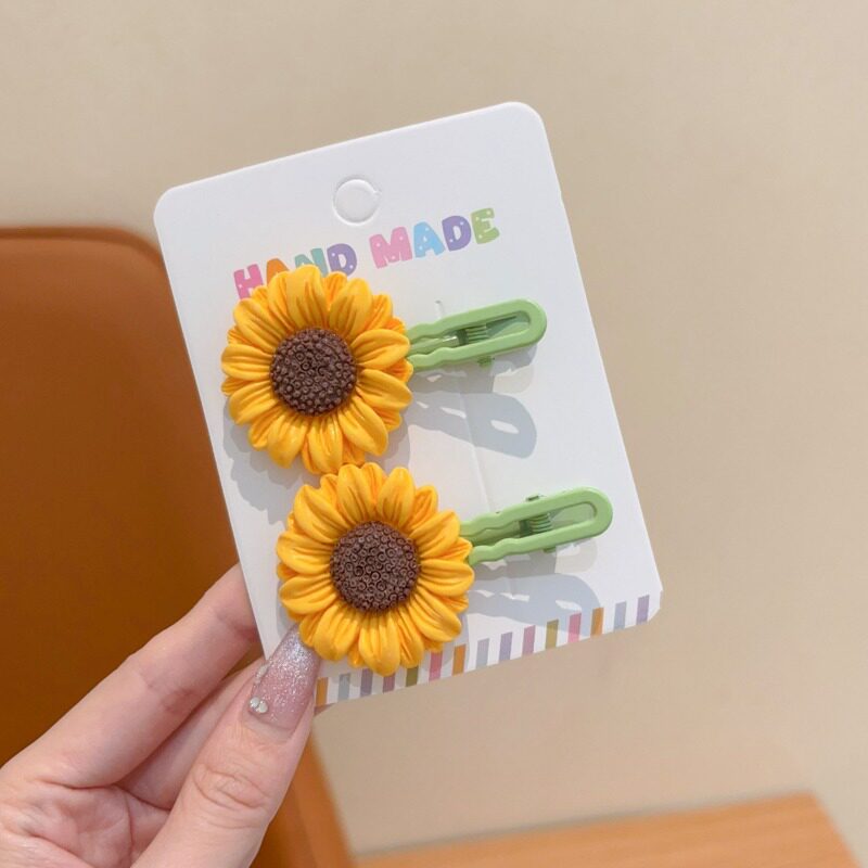 可爱卡通ins风向日葵发夹甜美花朵发卡高颜值少女碎发海边刘海夹