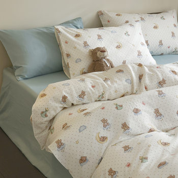 Class a Maternal and Infant-Grade All-Cotton Aerobic Double-Layer Yarn Skin-Friendly Set Made of Xinjiang Cotton, Breathable, Ultra-Soft, Suitable for Sleeping Naked, Suitable for All Seasons