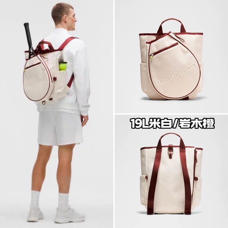 lulu Lulu 2026 новая сумка для ракеток 19l теннисная сумка легкий парусиновый спортивный портативный рюкзак для тенниса Изображение 1