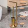 Gold Household Floor-Standing Toilet Brush Paper Towel Holder Integrated Roll Paper Holder Cleaning Brush Removable Bathroom Toilet Paper Holder