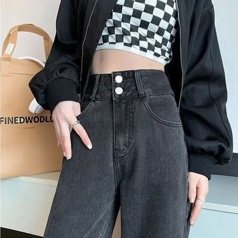 High Waisted Wide Leg Jeans for Women Loose Fit Slimming Fashionable Plus Size Spring Casual Wear Wholesale