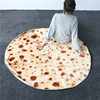 Customized Flannel Tortilla Blanket Creative Round Pie Stuffed Blanket Office Nap Printed Shawl Blanket