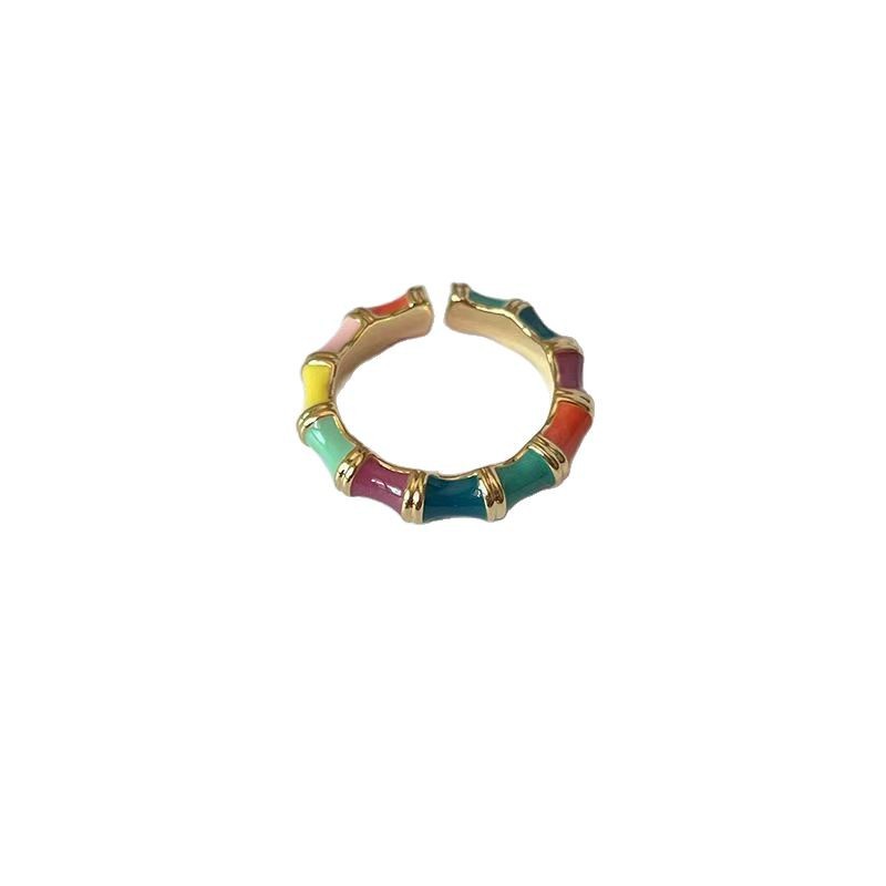 Dopamine Ring for Women, Unique Design with a High-End Feel, 2026 New Popular Model, Decorative Enamel Rainbow Index Finger Ring