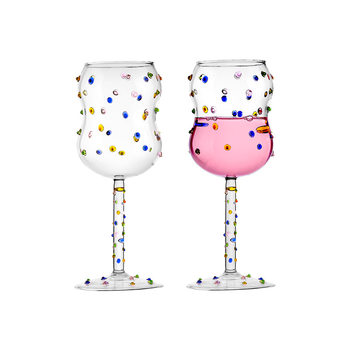 Creative Girls Cute Colored White Wine Goblet Red Wine Glass Home High-end Sense Gift Box Set