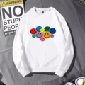 Sweatshirt white with many smiles