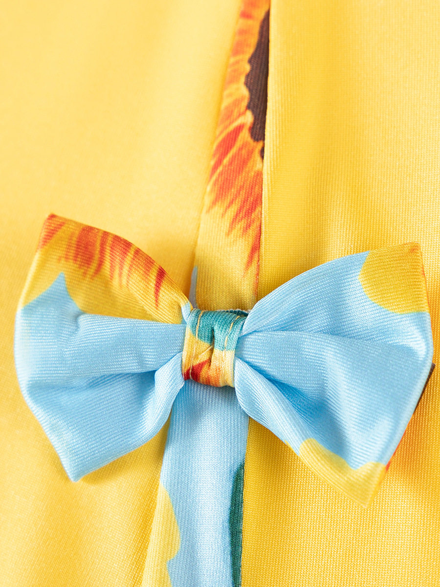 Cute Kids' Summer Short-Sleeve Dress, Girls' Printed Dress