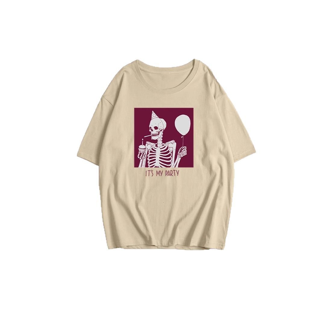 Womens Summer Graphic T Shirt Loose Fit Round Neck Cotton Fabric Casual Wear Versatile Style Wholesale Available