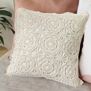 Handmade Crochet Backrest Crochet Pillow, Living Room Sofa Bedside Pillow Cover, Car Pillow, Hand-Knitted Pillow