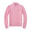 Half height zipper pink sweater (Little Black Horse)