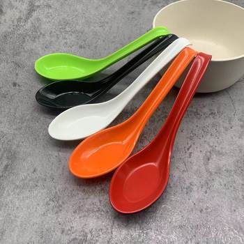 Solid color melamine hook spoon simple drinking spoon imitation porcelain resin deepening spoon drop-resistant plastic spoon spicy hot spoon heat-resistant spoon