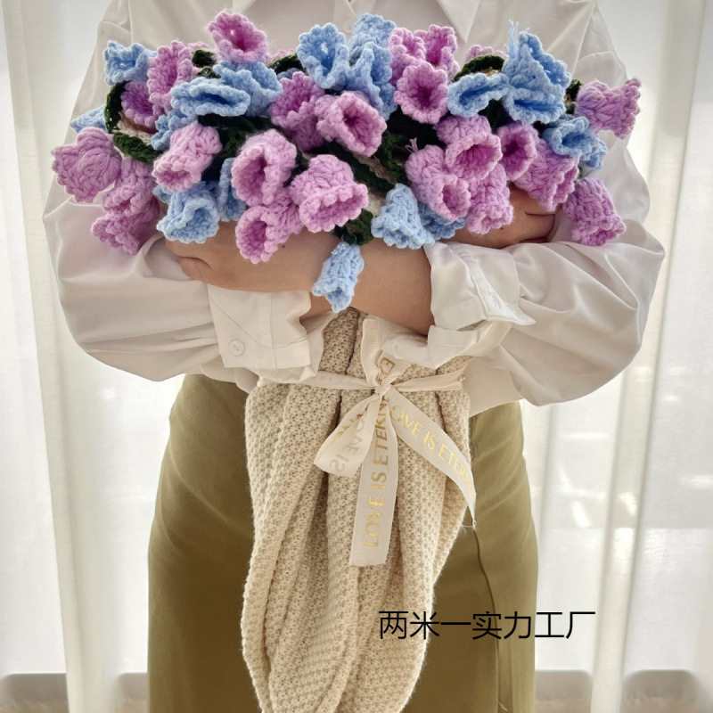 Rose Bouquet Blanket Finished Eternal Flower Nap Blanket Hand-Woven Decorative Blanket Old-Fashioned Blanket Factory Ready Stock