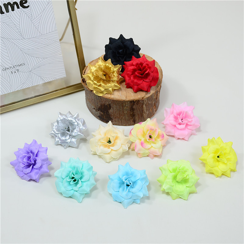 DIY จำลองกำมะหยี่ดอกกุหลาบดอกไม้ผ้าไหมดอกไม้ปลอมงานแต่งงานตก...