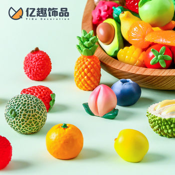 Creative simulation durian strawberry fruit food play diy decorations blind bag accessories mini car desktop small ornaments
