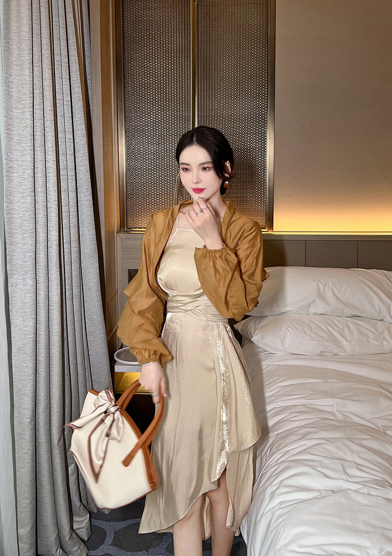 Áo khoác cardigan nữ ngắn tay mỏng nhẹ chống nắng du lịch phong cách phương Tây — [Đen], [Trắng], [Kaki] chi tiết 31