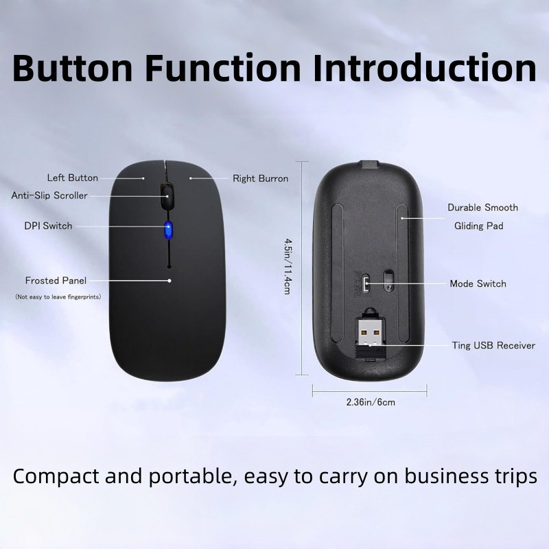 工厂直销无线鼠标静音充电蓝牙双模商务办公平板笔记本电脑配件