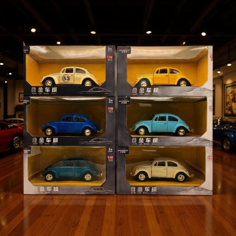 รถคลาสสิกด้วง รถของเล่นโลหะผสมเด็กจำลองรถโลหะผสม 1:32 รถเด็ก...