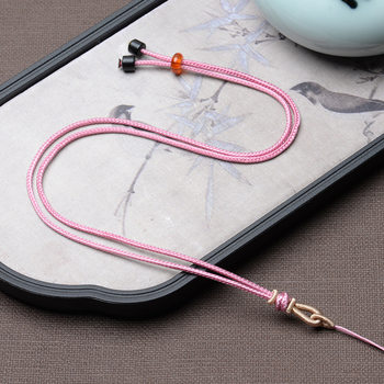 Wholesale jade lanyard handmade diy jade beeswax pendant rope necklace jade pendant rope adjustable neck rope