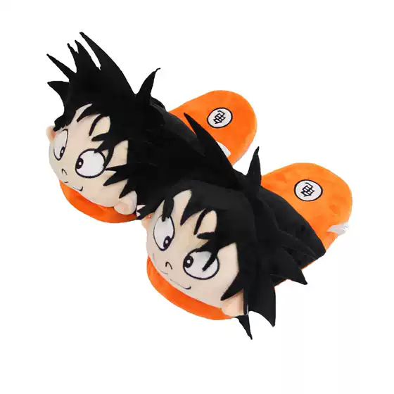 Dragon Ball Goku Anime Plush Cotton Winter Slippers, Stylish Cozy Unisex Slippers for Women and Men, Creative Couple’s House Slippers with Warm Fleece Lining