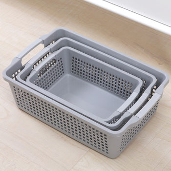 Plastic Storage Basket Kitchen Sundries Storage Box Office Desktop Storage Arrangement Basket File Magazine Snack Storage Basket