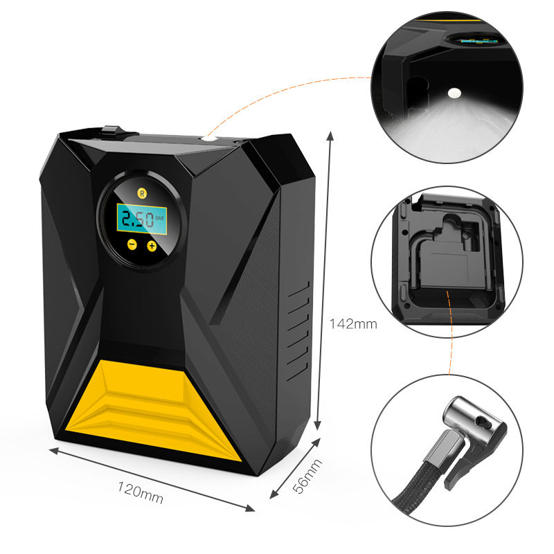 Car inflator car portable tire electric inflator 12V multifunctional stride